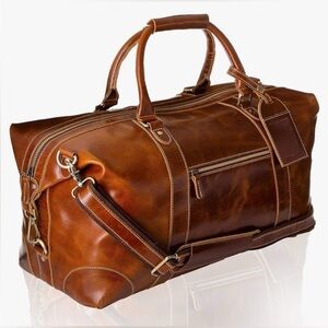 Viosi Genuine Travel Duffel Bag Weekend Luggage Buffalo Leather Overnight Bag